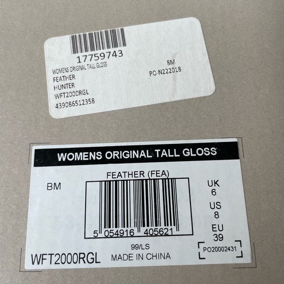 Hunter women’s original tall gloss rain boots feather gray size 8 - Picture 4 of 4